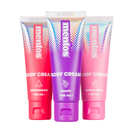 Mentos 3 Pack Body Cream (Watermelon, Grape & Bubble Fresh)